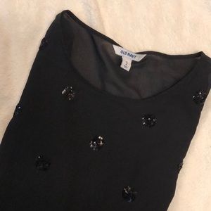 Old Navy // Sequin Black Dot Blouse